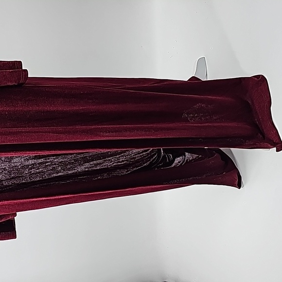 Ashley Stewart Long Maxi Duster Cardigan Liteweight Burgundy Wine Color - Picture 8 of 14